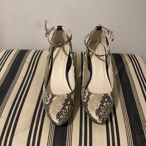 cole haan faux snakeskin wedges, size 7